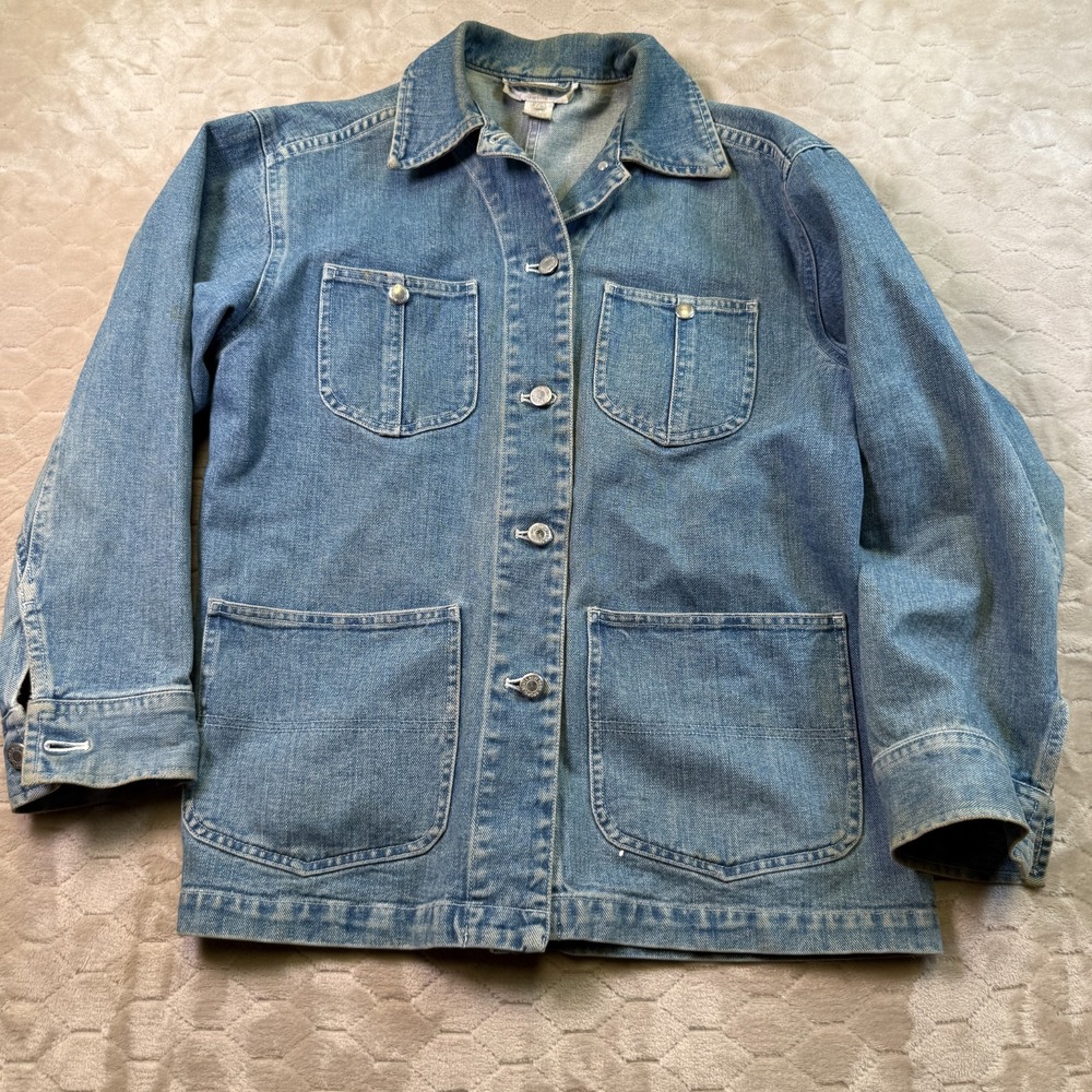 VTG Jones New York Sport Petite Denim Jean Jacket Sz Small Y2K See Pics